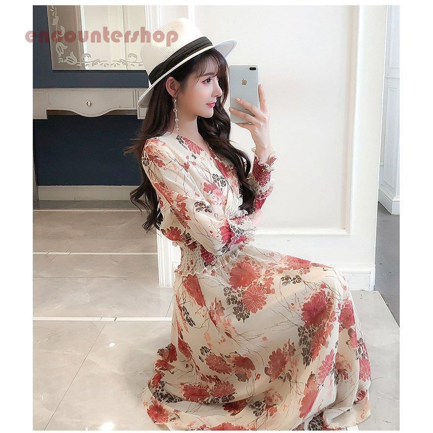 ワンピース レディース 40代 きれいめ マキシワンピース 春夏秋 七分袖