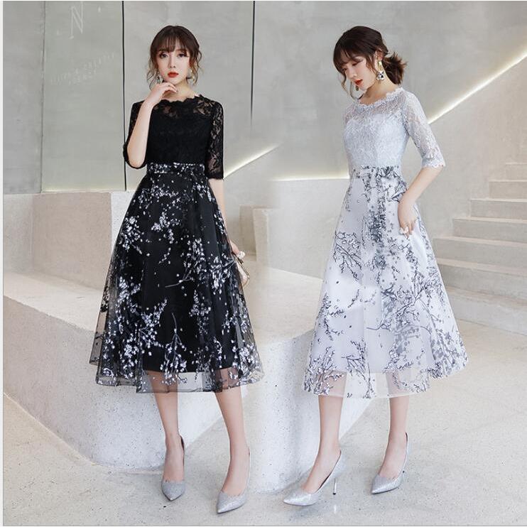 半額品 ワンピース ロング 七分袖 レースワンピース フォーマル 結婚式 ワンピース パーティードレス 二次会 ドレス レース 上品 Aライン 着痩せ 安い購入 Nahla Ly