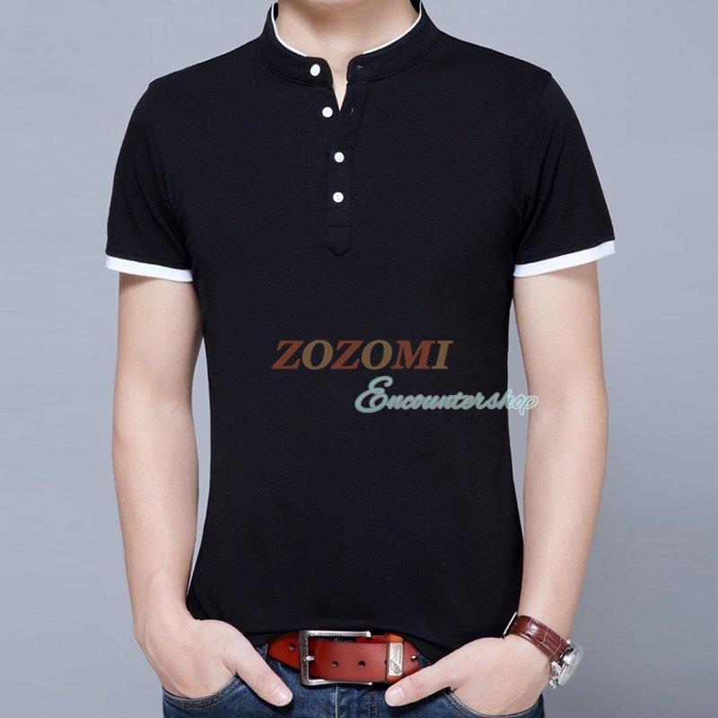 【美品】ホワイト ボタン付きヘンリーネック ポロシャツ サイズ3 スーツのアウトレット工場 ポロシャツ Tシャツ メンズ 半袖