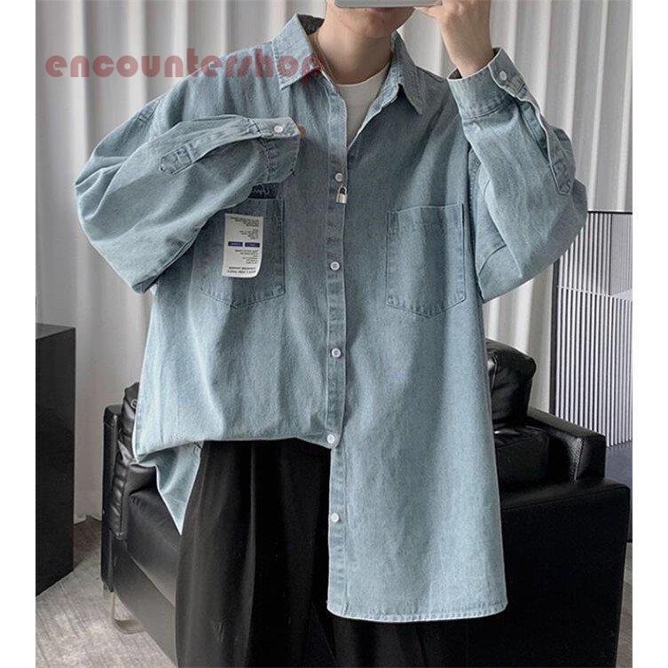 デニムシャツ メンズ 長袖 カジュアルシャツ 秋 春 デニム シャツ カジュアル ゆったり 紳士 秋服 売り切れ必至