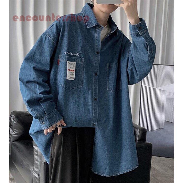 デニムシャツ メンズ 長袖 カジュアルシャツ 秋 春 デニム シャツ カジュアル ゆったり 紳士 秋服 売り切れ必至
