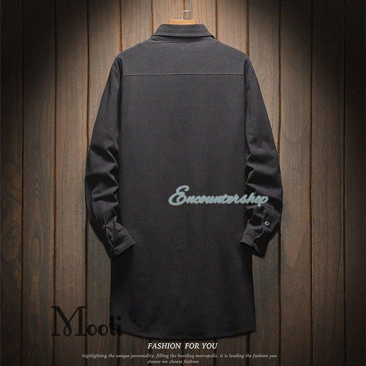 【GINGER掲載商品】 ロングシャツ 白シャツ ロングシャツ メンズ シャツ ロング丈 服＆ファッション小物
