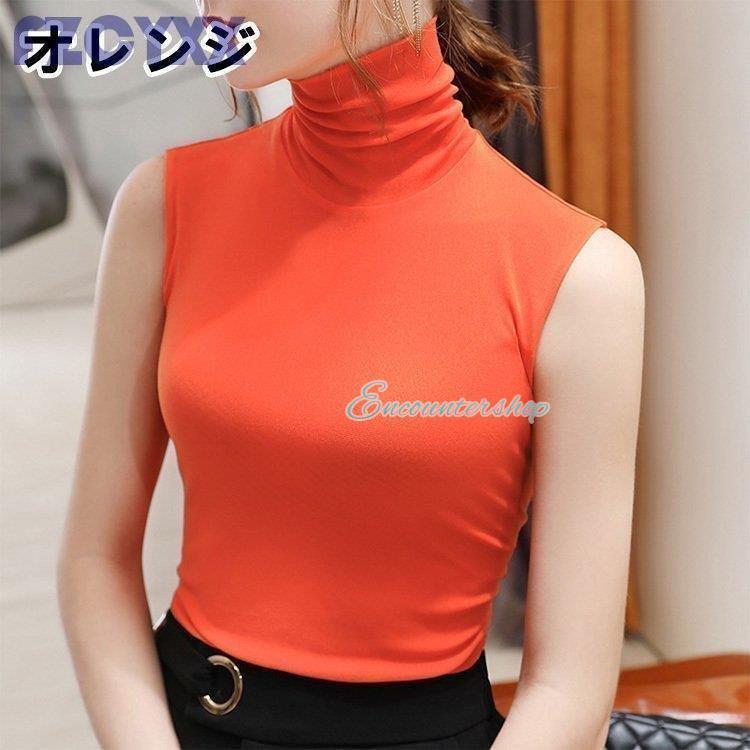 tシャツ レディース タートルネック uvカット ノースリーブ ハイネック