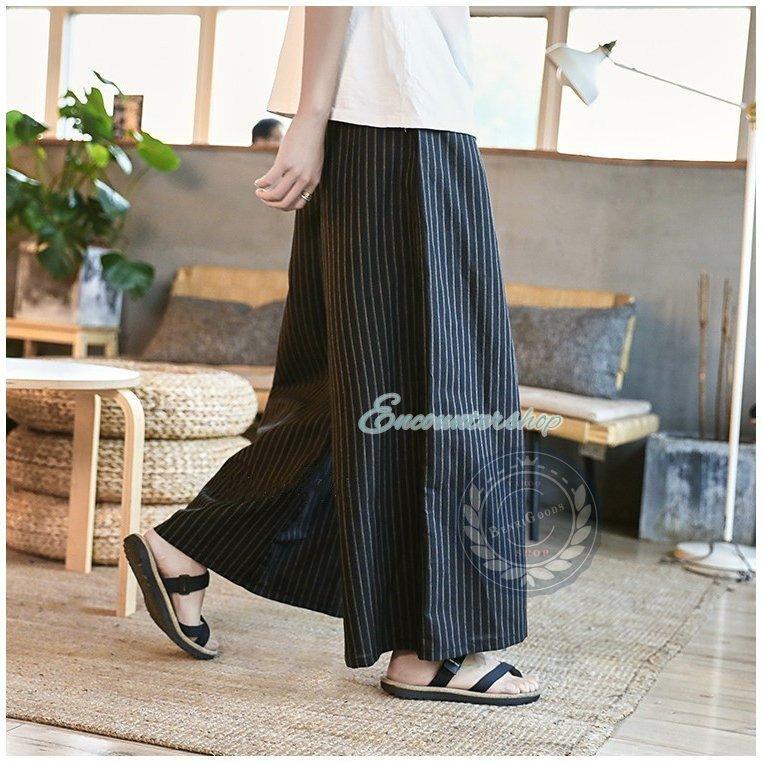 ワイドパンツ メンズ 麻パンツチノパン リネンパンツ サルエルパンツ