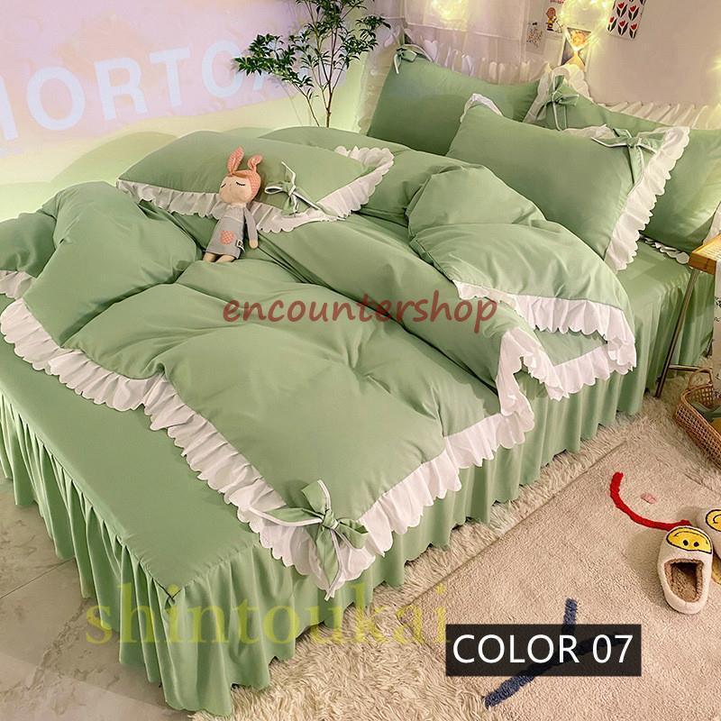 リボンモチーフ セミシングルカバーセット リボン柄布団カバー3点セット（セミダブル）【ラッピング対応