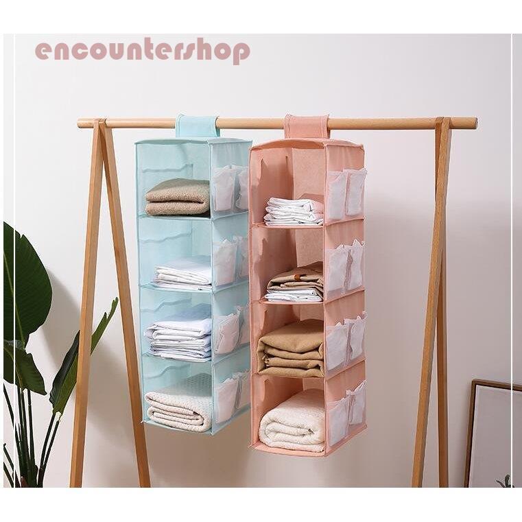 吊り下げ収納 壁掛け袋 省スペース 下着/パンツ/衣類/靴下収納 両面