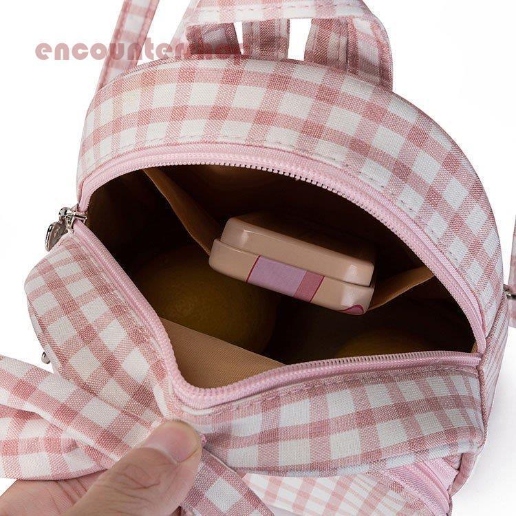 子供リュック キッズリュック 女の子 お出掛け チェック柄 蝶結び