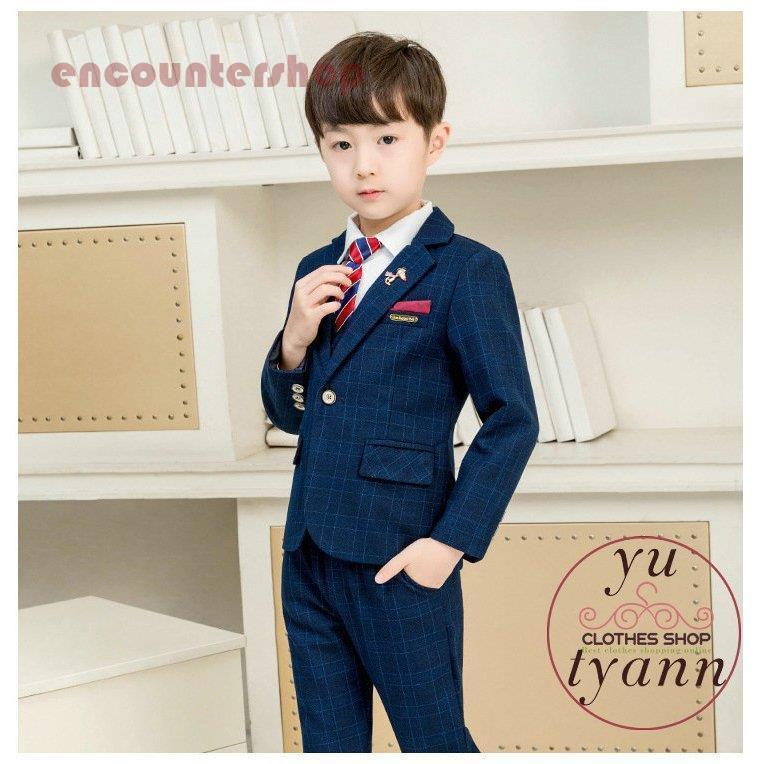 着用3時間弱　子供　スーツ　150センチ　定価16280円　卒業　入学 子供スーツ 男子 150 フォーマル 子供スーツ男子160 3点セット 男子130