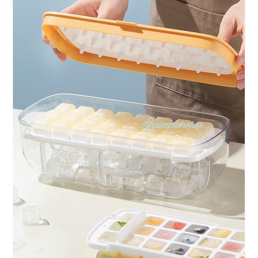 製氷機 アイススコップ付き 約80cm 製氷皿 製氷機 氷トレー2層 蓋付 2点購入で10％OFF 氷ボックス