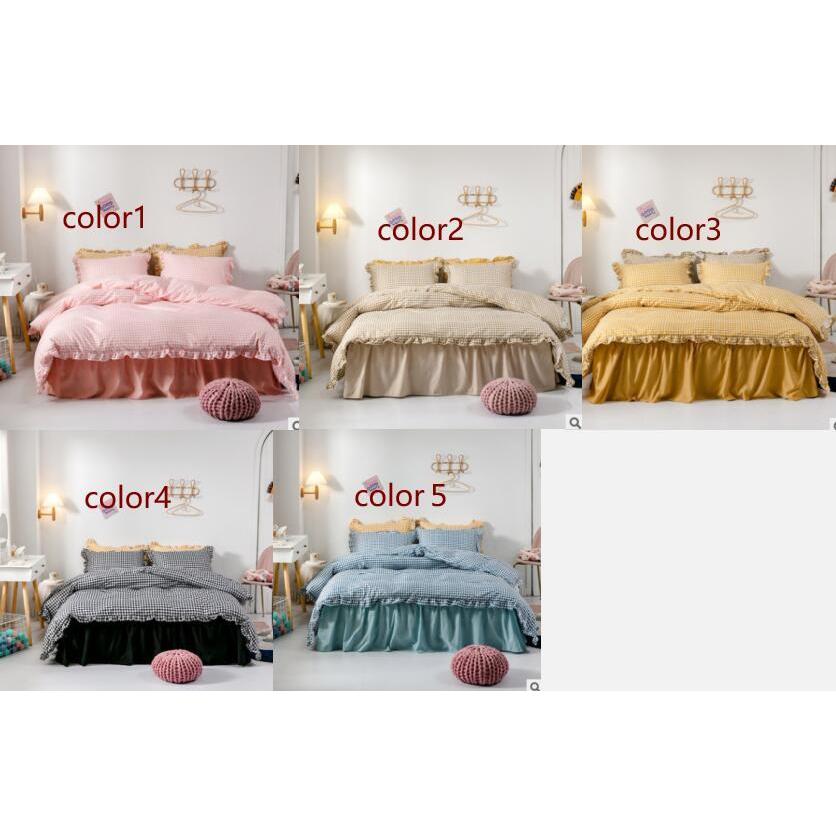 爆買 布団カバー3点セット シングル セミダブル 姫系 可愛い チェック