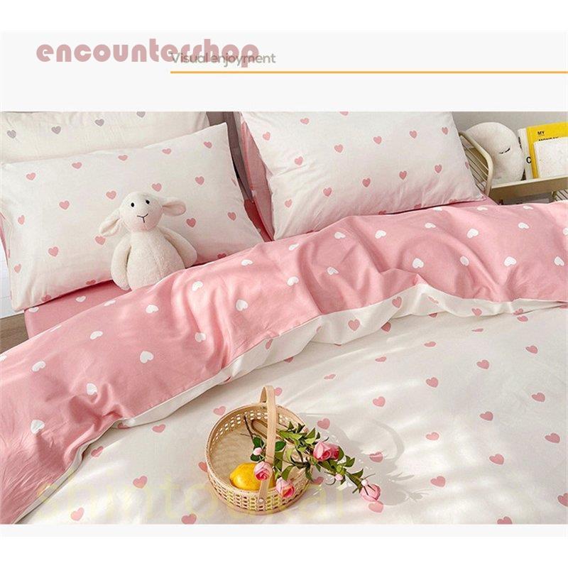 布団カバー 3点セット シングル 可愛い ハート柄 掛け布団カバー