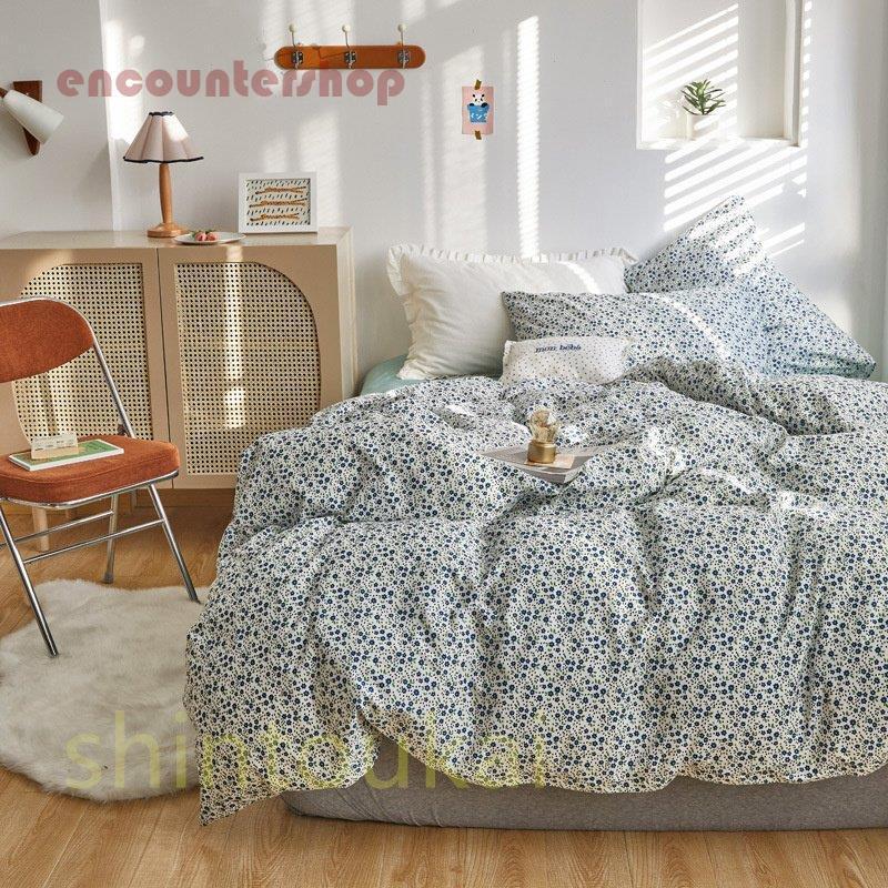 布団カバーセット シングル 3点セット 綿 花柄 北欧風 可愛い