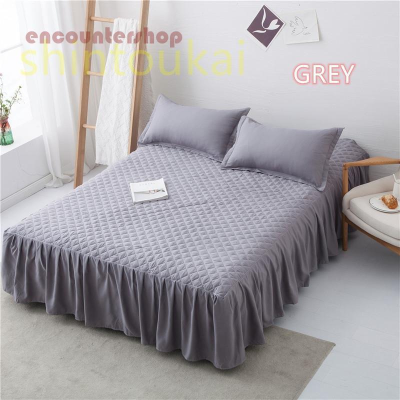 PiccoCasa ベッドスカート ポリエステル 北欧　ベッドカバー　フリル Amazon｜PiccoCasa ベッドスカート ポリエステル 無地 北欧