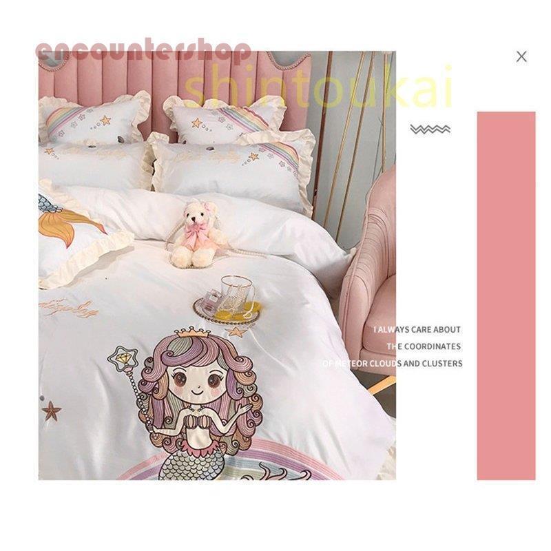 布団４点セットカバーシーツセットシングル100%綿精美刺繍ロマンティック紫色 布団4点セットカバーシーツセットシングル100%綿精美刺繍