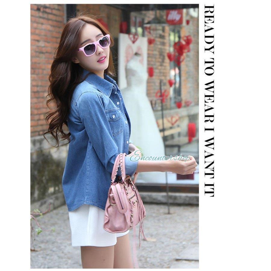 デニムシャツ デニム レディース トップス ジャケット ブラウン