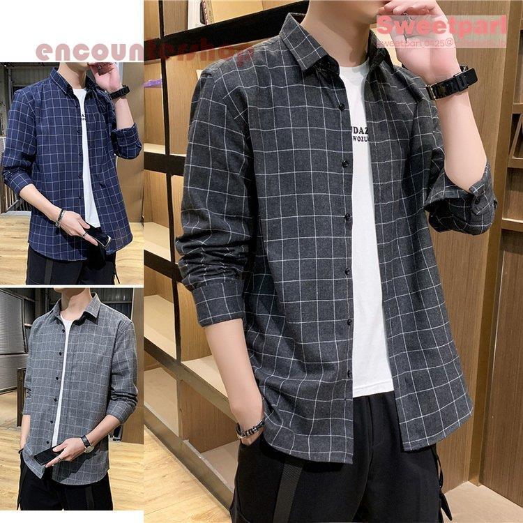カジュアルシャツ 春物 シャツ ネルシャツ チェックシャツ トップス 長袖 細身 メンズ ファッション 10代 代 30代 きれいめ 春冬 Dd0630 Nsns765 Encountershop 通販 Yahoo ショッピング