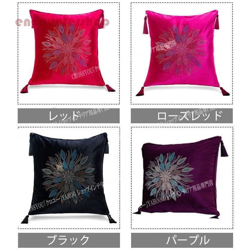 クッションカバー 30X50 45X45 50X50 60X60 ビジュー 華やかな花柄