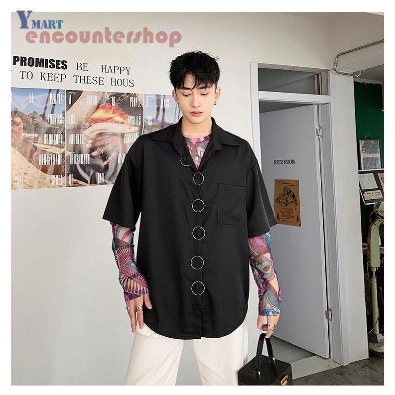 シャツ メンズ 夏 カジュアルシャツ 無地 夏服 韓国 ファッション メンズシャツ カジュアル おしゃれ メンズ 服 メンズファッション トップス Dd0722 Ydqb695 Encountershop 通販 Yahoo ショッピング