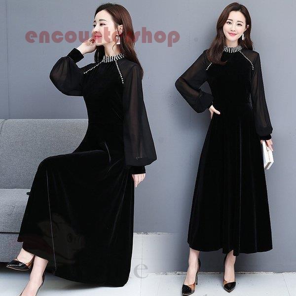 販売 激安 ワンピース ロングワンピース レディース ブラックワンピース Aライン ロング丈 長袖 着痩せ 秋 冬 切り替え 着痩せ ゆったり おしゃれ 30代 40代 フォーマル 超お値打ち Www Pesticon Sg