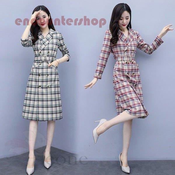 同時購入品 ワンピース レディース 40代 夏 秋 長袖 きれいめ 上品ワンピース ロング Vネック チェック 大きいサイズ パーティードレス 韓国風 おしゃれ 通勤 着痩せ 国内正規新品 Www Superavila Com