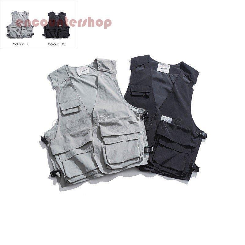 メンズベスト カジュアルベスト ツーリングベスト ゆったり お洒落 薄手 釣りベスト 旅行 紳士 チョッキ ジレ アウトドア