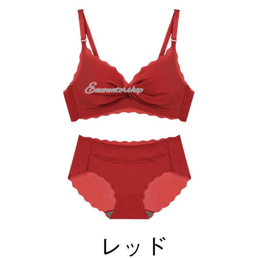 ブラジャー ショーツ ノンワイヤー 下着 女性 上下セット ブラ
