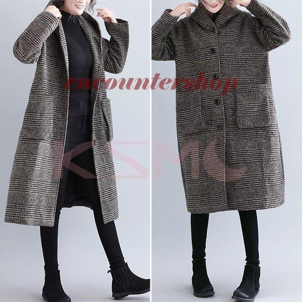 ウールコート レディース フード付き ツイード コート フード ウール