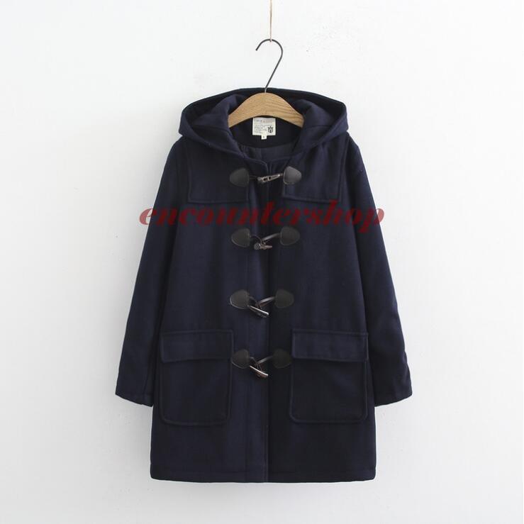 上質素材/レディース大人ダッフルコート/カシミアタッチ/カーキ色