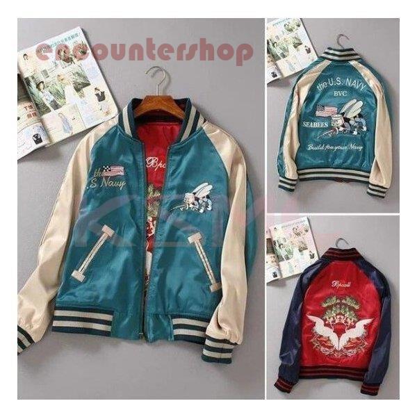 18 Off ジャケット 刺しゅう リバーシブル メンズ スカジャン スカジャン アウター ジャンパー スーベニアジャケット おしゃれ 薄手 春用 スタジャン 光沢 サテン 刺しゅう つる シービー 男女兼用 リバーシブル ジャケット