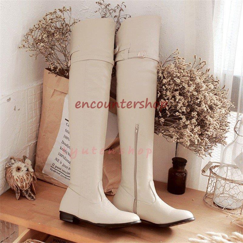 ブーツロングブーツ 可愛いニーハイブーツレディース短靴ローヒール