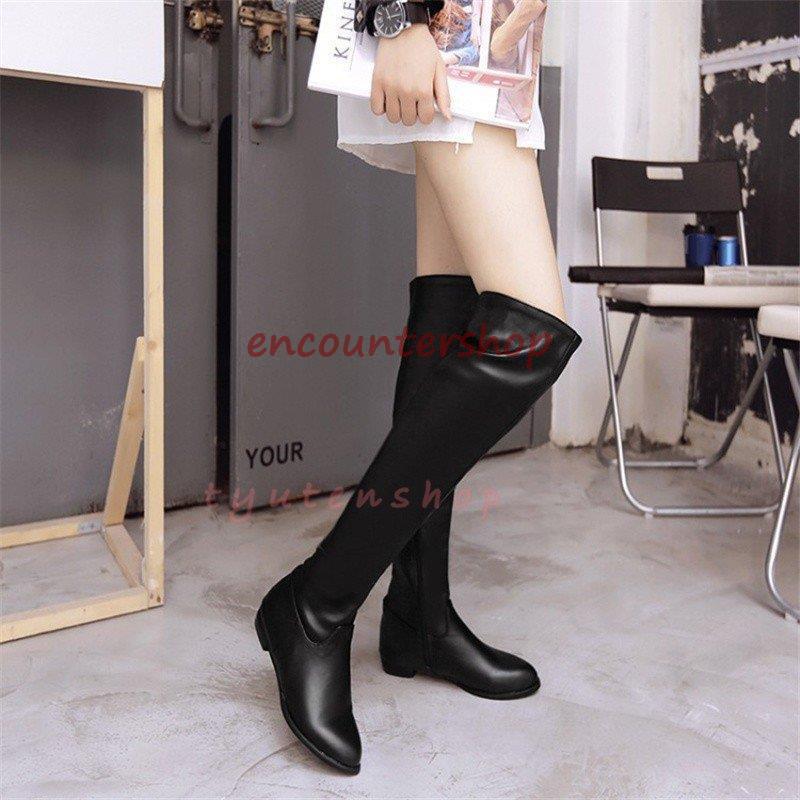 ブーツロングブーツ 可愛いニーハイブーツレディース短靴ローヒール