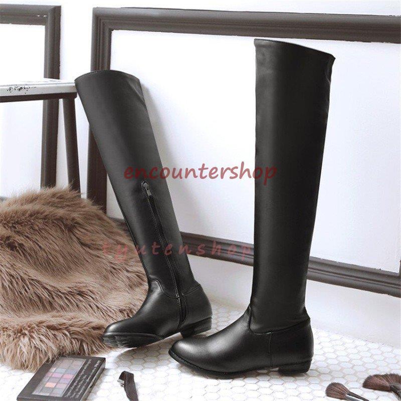 ブーツロングブーツ 可愛いニーハイブーツレディース短靴ローヒール