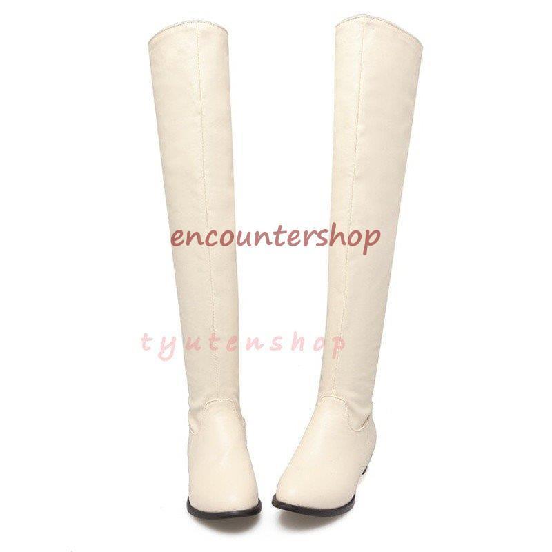 ブーツロングブーツ 可愛いニーハイブーツレディース短靴ローヒール