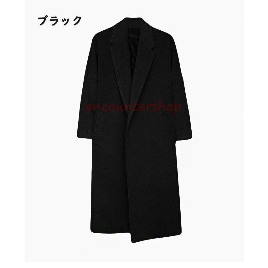 チェスターコート ジャケット メンズ ベルト付き 厚手 ゆったり