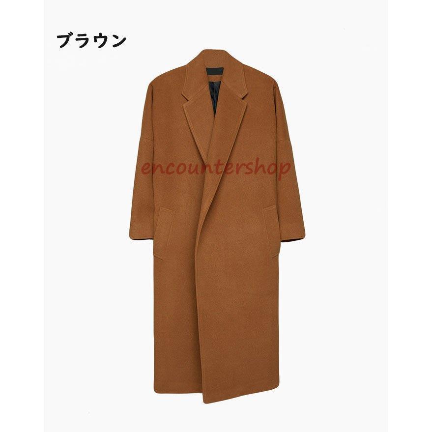 チェスターコート ジャケット メンズ ベルト付き 厚手 ゆったり