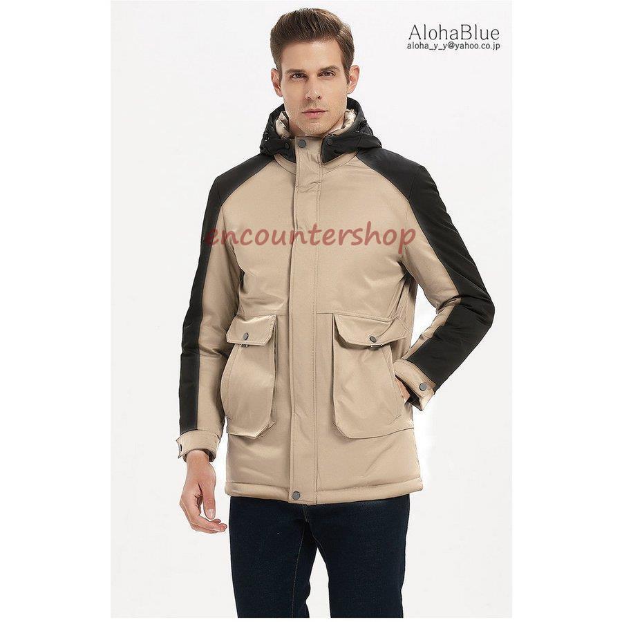 クラシック ダウンコート メンズ ダウンジャケット 90 ダウン アウトドアウェア フード付き 防風 防寒 秋冬 ダウンコート 色 ベージュ Wp Polestarcalendars Com
