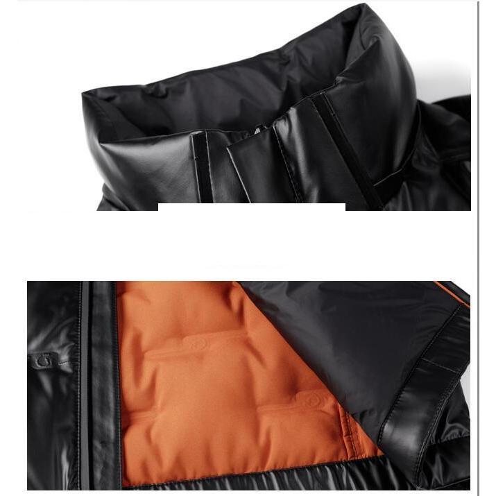 ダウンジャケット シームレスダウン メンズ ハイネック バックプリント