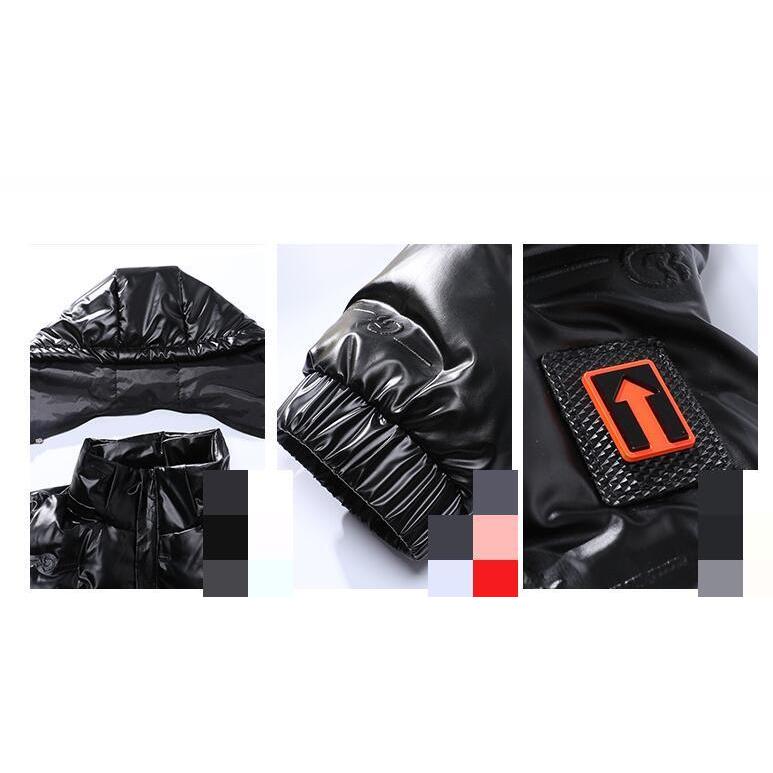 ダウンジャケット シームレスダウン メンズ ハイネック バックプリント