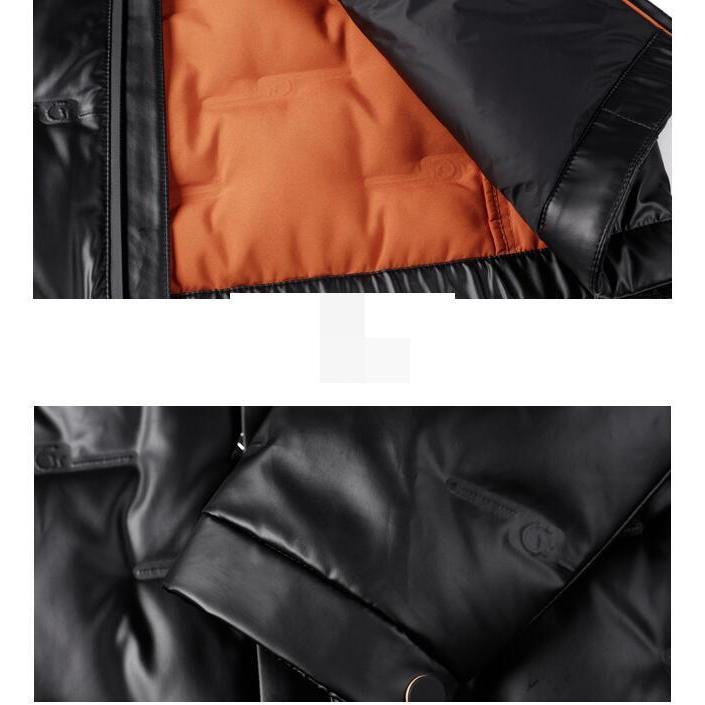 ダウンジャケット シームレスダウン メンズ ハイネック バックプリント