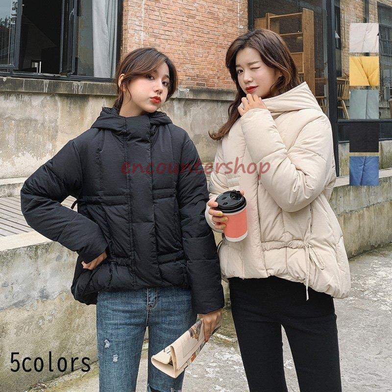 プレミアム ダウンコート 中綿コート レディース ショートコート ダウンジャケット フード付き 可愛い 韓国風 防寒服 お出かけ 旅行 おしゃれ アウター 体型カバー 売り尽 n Go Th