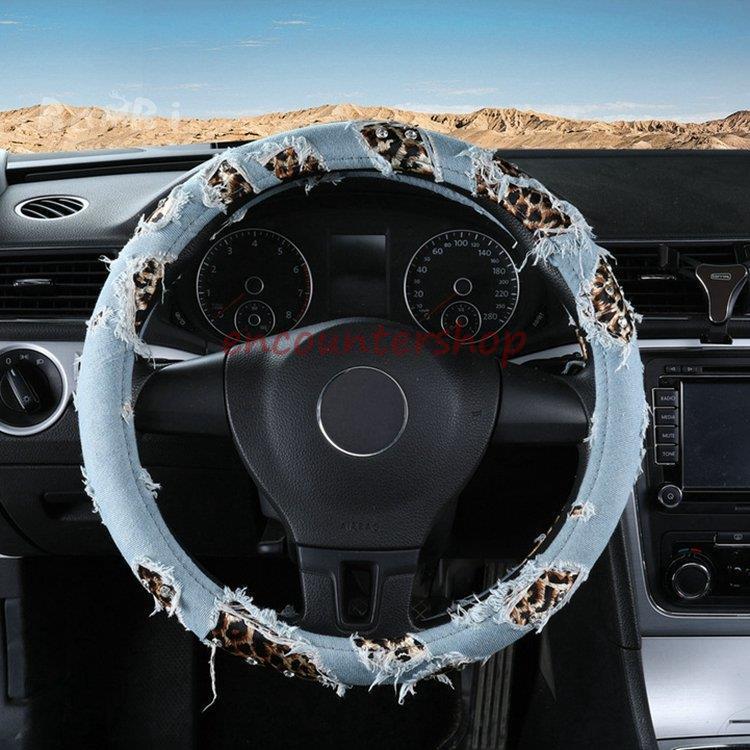 【国内発送】レザーステアリングホイール,ヒョウ柄 JDMハート型,15インチ madmax_mm74-ak8964