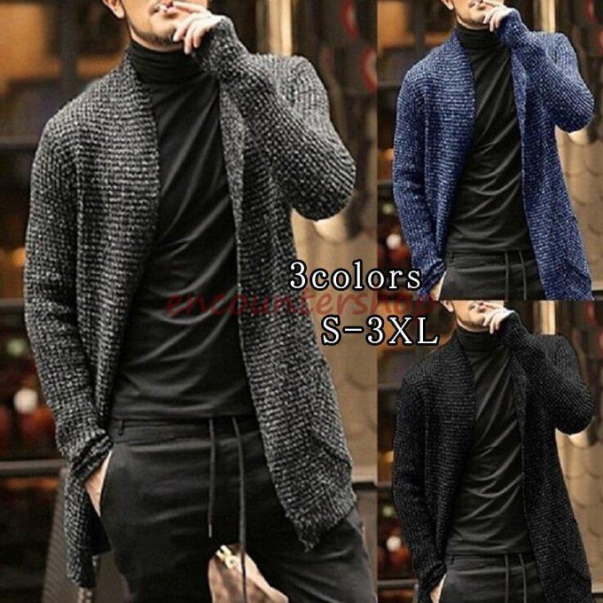 カーディガン メンズ ニット 長袖 ロングカーデ クルーネック コート ロング丈 コーディガン アウター 厚手 ゆったり カジュアル おしゃれ 秋 冬 新作 Dd14 Jjae258 Encountershop 通販 Yahoo ショッピング