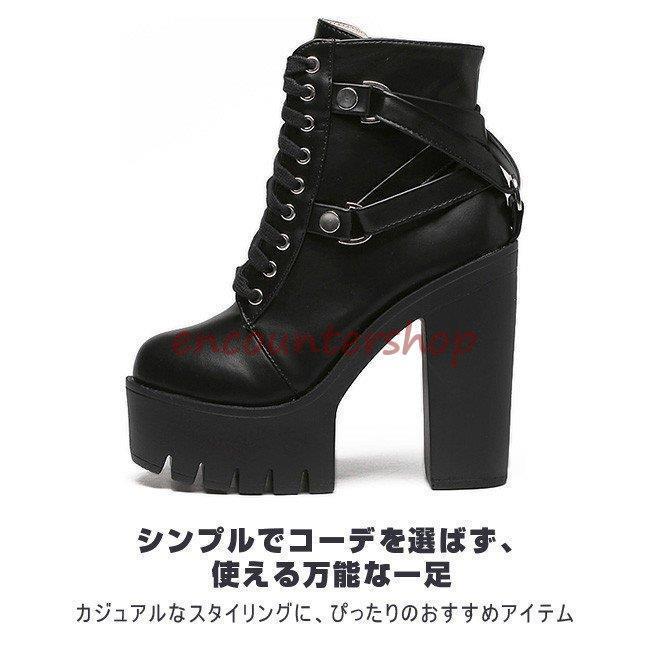 ショートブーツ スクエアトゥ チャンキーヒール レディース 6cm サイド