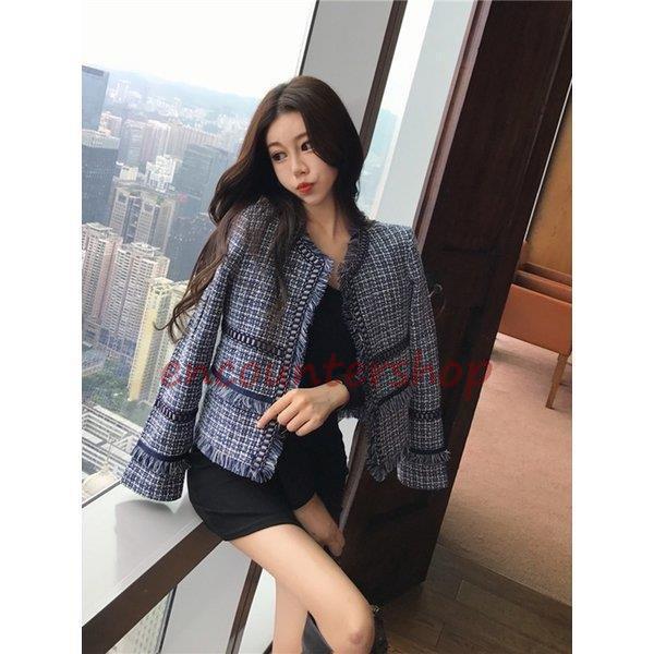 卒業・入学式☆美品☆エストネーション☆ノーカラーツイードジャケット 卒業・入学式☆美品☆エストネーション☆ノーカラーツイード