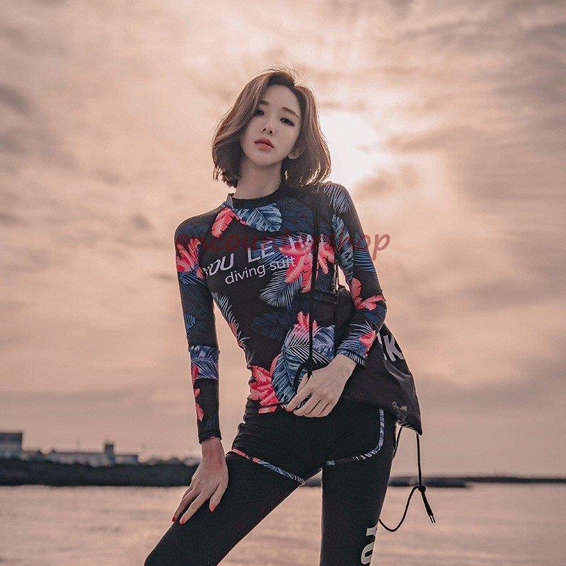 体型カバー 水着 レディース 上下セット 長袖 おすすめ レギンス