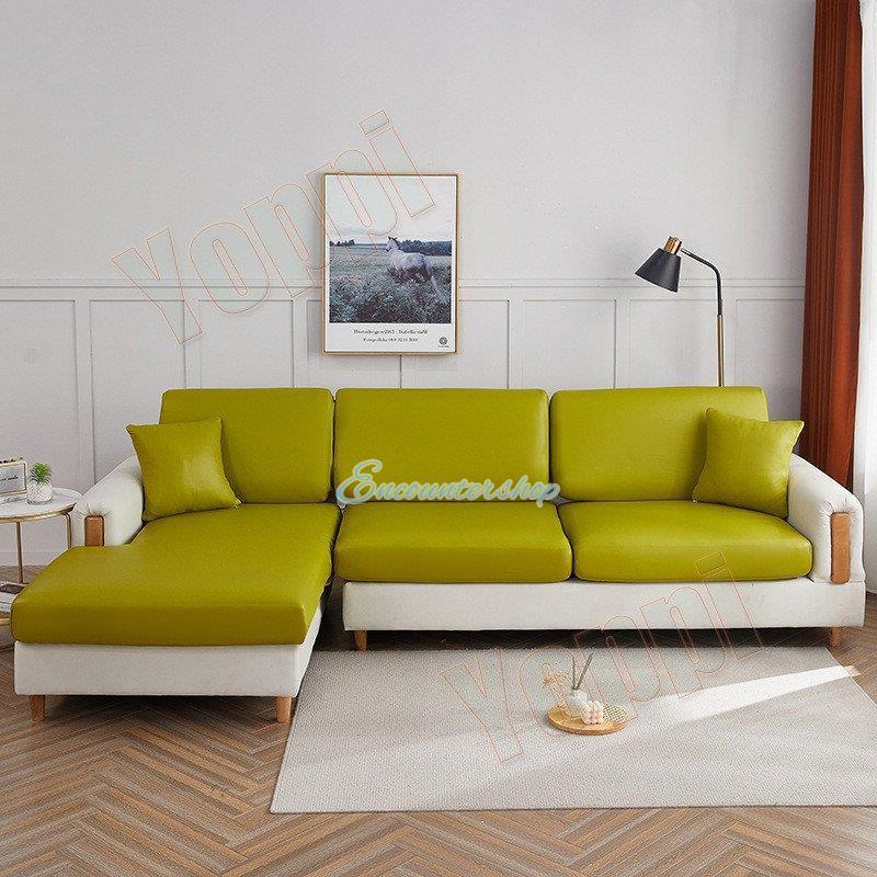 防水 ソファー座面カバー 3人掛け, PU レザー ストレッチ ソファー