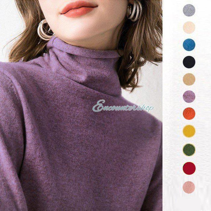 ニット セーター 薄手 カシミヤ レディース タートルネック ハイネック