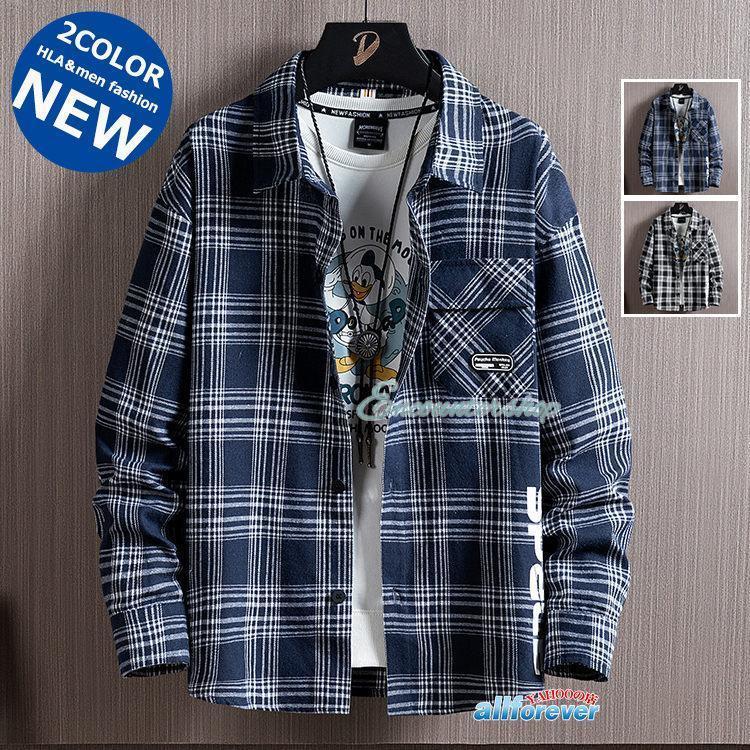チェックシャツ メンズ 長袖 シャツ カジュアルシャツ トップス