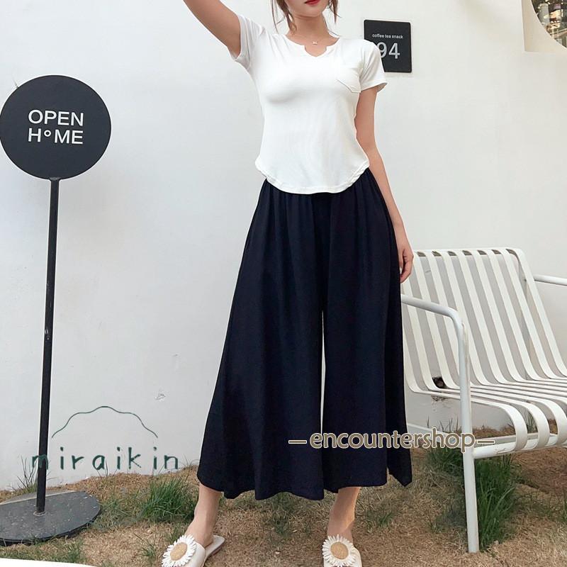 スカーチョパンツ ガウチョパンツ ゆったり カラバリ シンプル