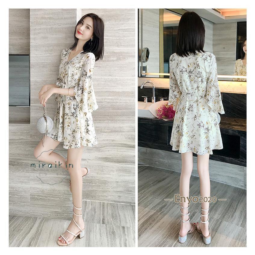 シフォンワンピース 膝上丈 チュニック 花柄ワンピース フレア a シフォンワンピース 膝上丈 チュニック 花柄ワンピース フレア a